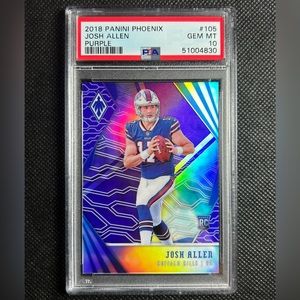 2018 Panini Phoenix Purple Josh Allen Rookie PSA 10 Gem Mint RC  /149 SP Bills